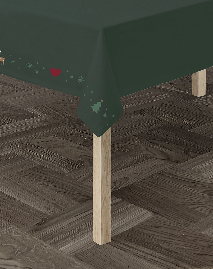 Christmas Fable Nappe 150 x 320 cm, vert foncé