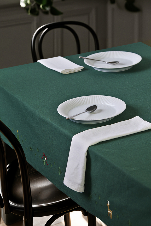 Christmas Fable Nappe 150 x 320 cm, vert foncé