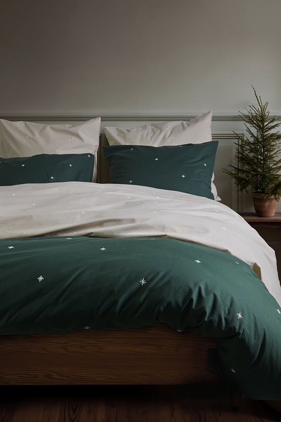 Christmas Fable Housse de Couette 140 x 200 cm, sable, avec Taie d'Oreiller 60 x 63 cm