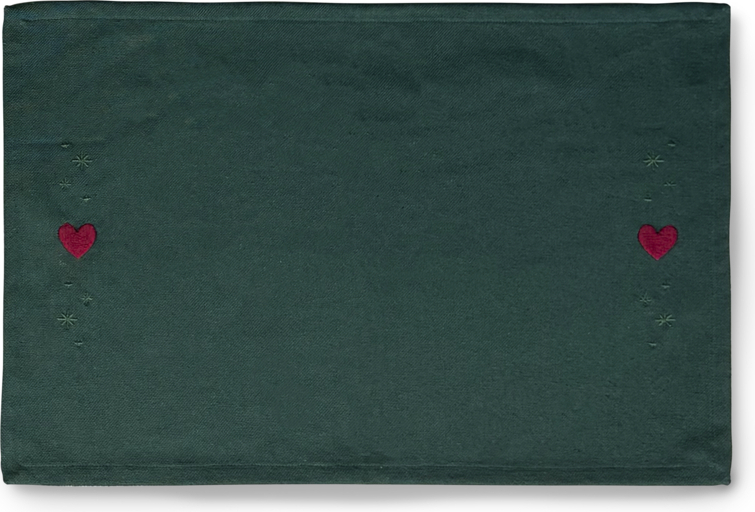 Christmas Fable Platzset Herz-Motiv, 43 x 30 cm, dunkelgrün