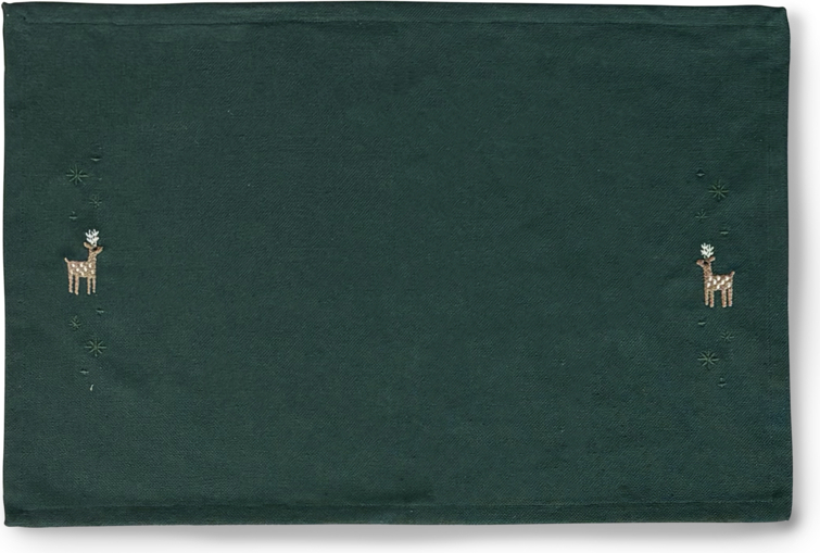 Christmas Fable Platzset Rentier-Motiv, 43 x 30 cm, dunkelgrün