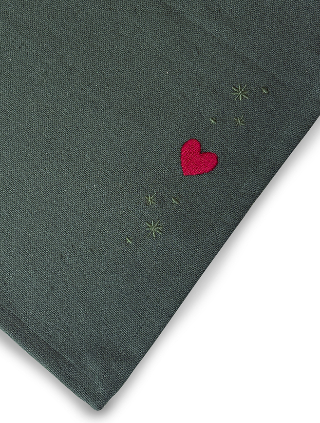 Christmas Fable Σουπλά με σχέδιο γκι, 43 x 30 cm, σκούρο πράσινο