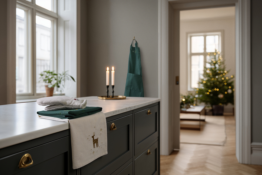 Christmas Fable Tablier, vert foncé