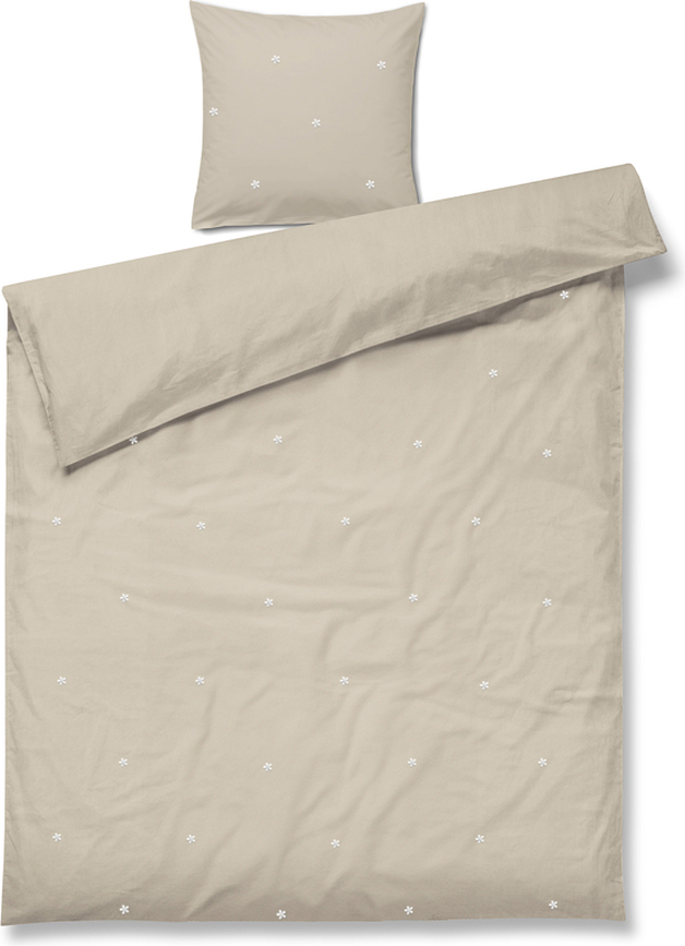 Daisy Parure de Lit 150 x 210 cm, sable, taie d'oreiller 50 x 60 cm, Set 2 pièces