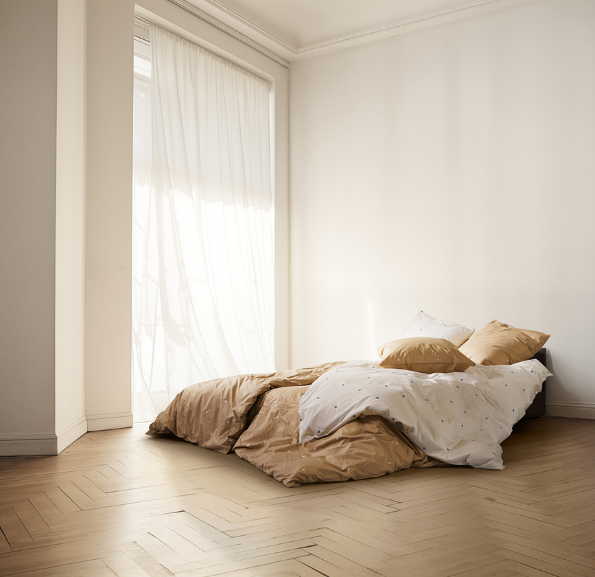 Daisy Σετ Παπλωματοθήκης 200 x 220 cm, άμμου, με 2 μαξιλαροθήκες 60 x 63 cm