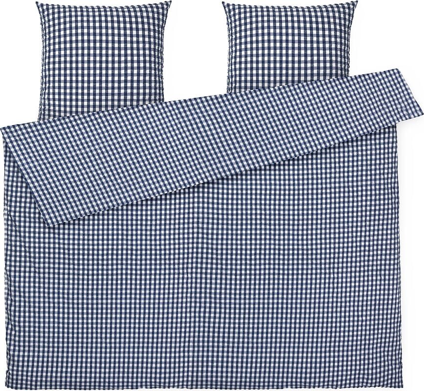 Funda Nórdica Bæk & Bølge, 220 x 220 cm, azul oscuro, con 2 fundas de almohada de 50 x 60 cm