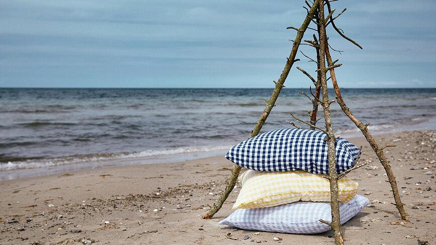 Funda Nórdica Bæk & Bølge, 140 x 200 cm, azul claro, con funda de almohada 60 x 63 cm