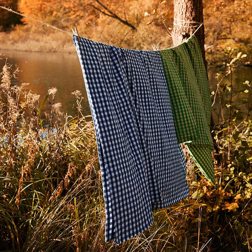 Juego de Funda Nórdica Bæk & Bølge, 200 x 220 cm, azul oscuro, 2 fundas de almohada 60 x 63 cm