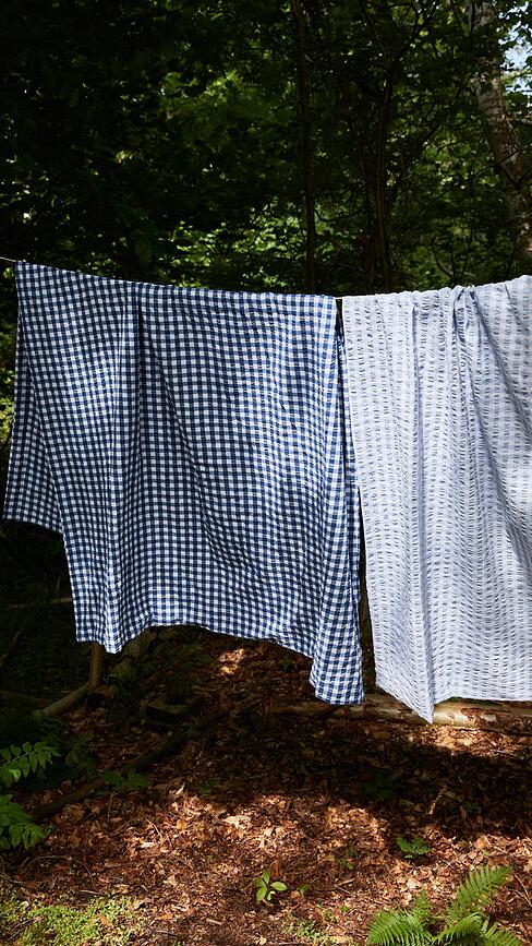 Juego de Funda Nórdica Bæk & Bølge, 200 x 220 cm, azul oscuro, 2 fundas de almohada 60 x 63 cm