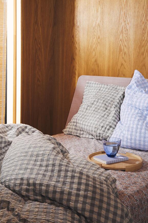 Juego de Funda Nórdica Bæk & Bølge, 140 x 220 cm, gris, con funda de almohada 60 x 63 cm