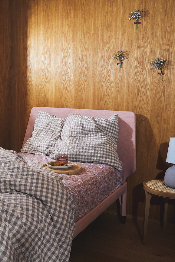 Juego de Funda Nórdica Bæk & Bølge, 140 x 220 cm, gris, con funda de almohada 60 x 63 cm