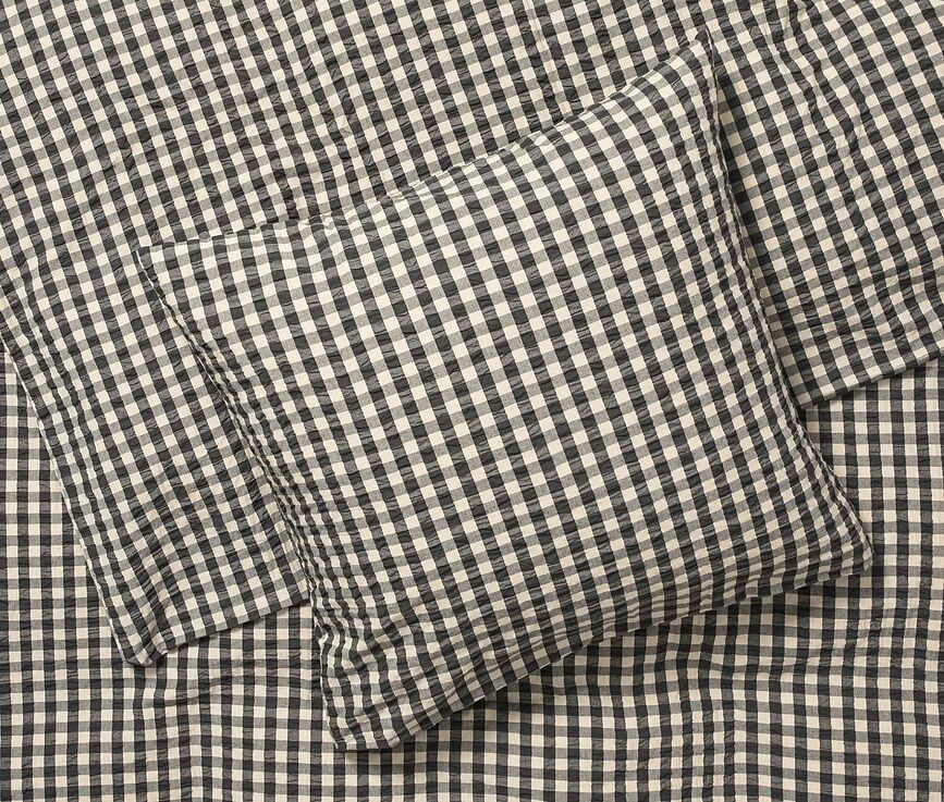 Funda Nórdica Bæk & Bølge, 140 x 220 cm, negro y arena, con funda de almohada 60 x 63 cm