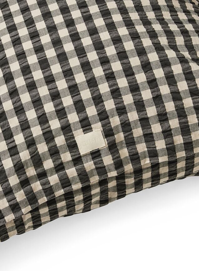 Funda Nórdica Bæk & Bølge, 140 x 220 cm, negro y arena, con funda de almohada 60 x 63 cm