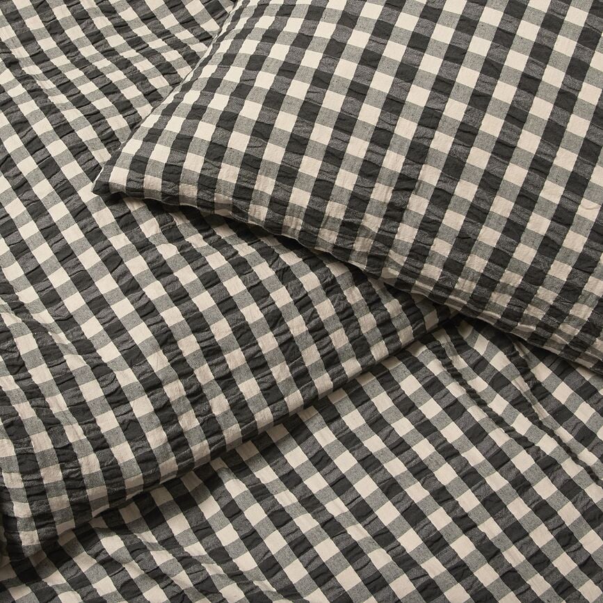 Funda Nórdica Bæk & Bølge, 140 x 220 cm, negro y arena, con funda de almohada 60 x 63 cm