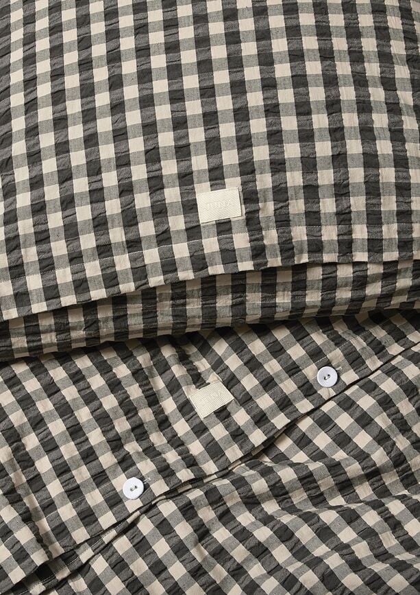 Funda Nórdica Bæk & Bølge, 140 x 220 cm, negro y arena, con funda de almohada 60 x 63 cm