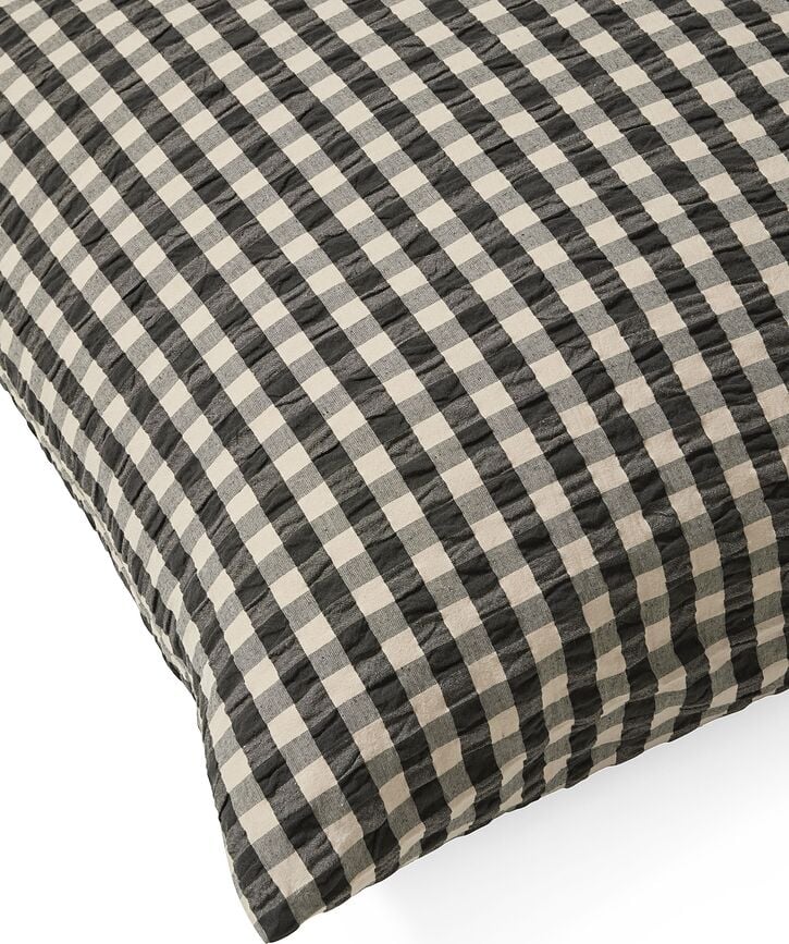 Funda Nórdica Bæk & Bølge, 140 x 220 cm, negro y arena, con funda de almohada 60 x 63 cm