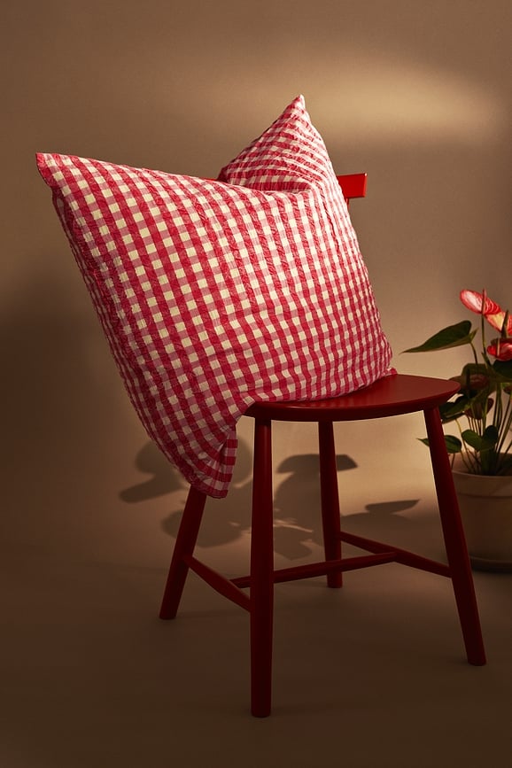 Funda Nórdica Bæk & Bølge, 140 x 200 cm, roja y amarilla, con funda de almohada 60 x 63 cm