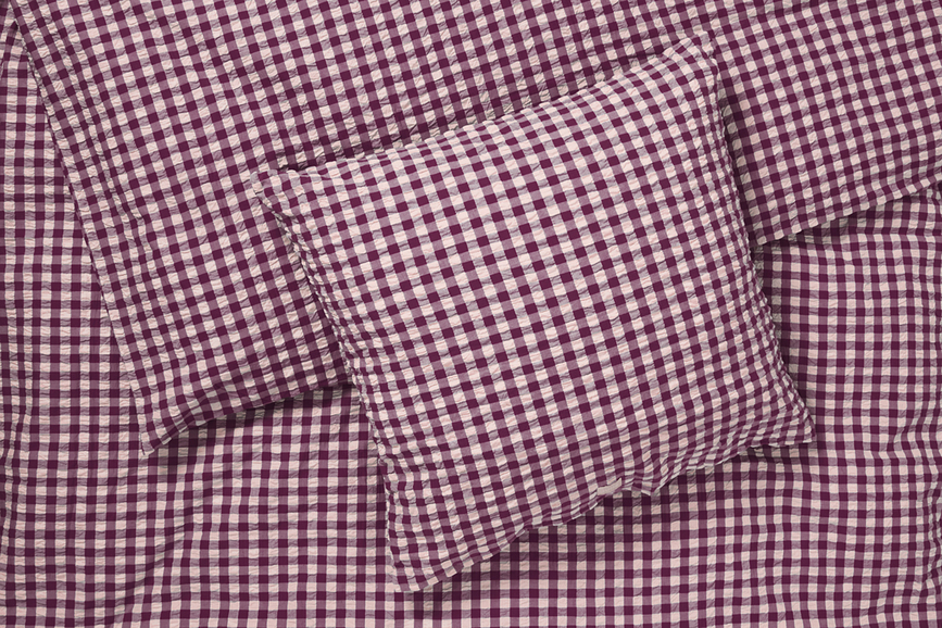 Juego de Funda Nórdica Bæk & Bølge, 140 x 200 cm, rosa ciruela, con funda de almohada 60 x 63 cm