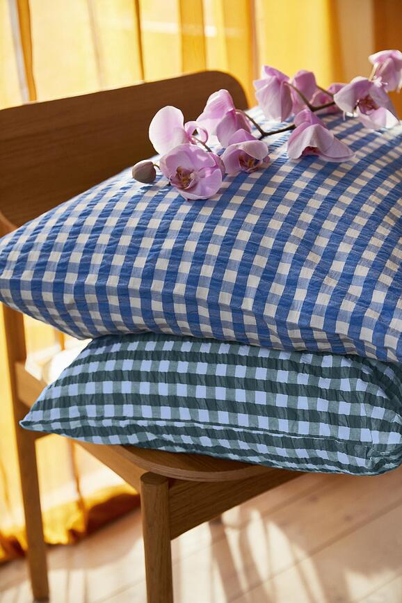 Funda Nórdica Bæk & Bølge, 220 x 220 cm, verde-azul, con 2 fundas de almohada 50 x 60 cm