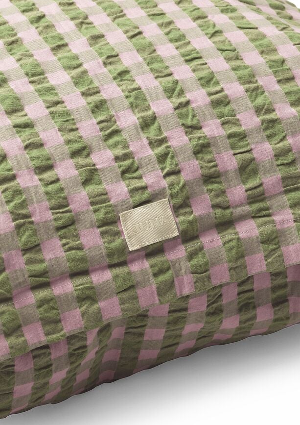 Funda Nórdica Bæk & Bølge, 140 x 200 cm, verde y rosa, con funda de almohada 60 x 63 cm