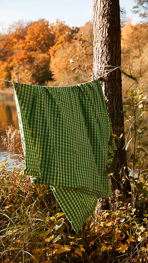 Funda Nórdica Bæk & Bølge, 140 x 200 cm, verde, con funda de almohada 60 x 63 cm