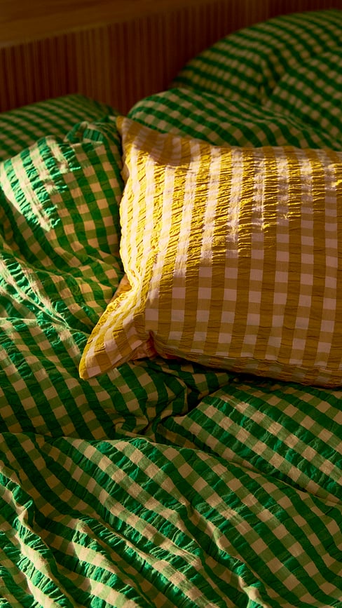 Funda Nórdica Bæk & Bølge, 140 x 200 cm, verde, con funda de almohada 60 x 63 cm