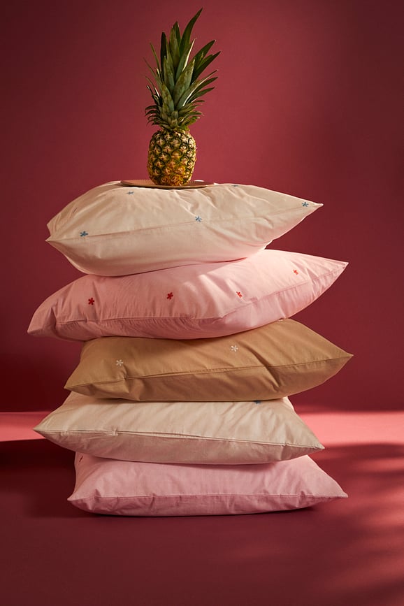 Funda Nórdica Daisy, 140 x 200 cm, rosa, con funda de almohada 60 x 63 cm