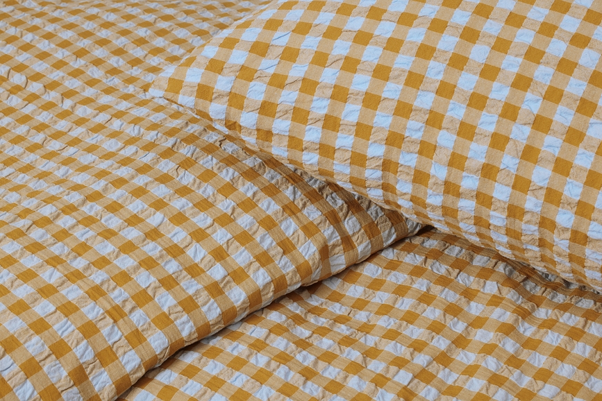 Funda Nórdica Bæk & Bølge, 150 x 210 cm, naranja y azul, con funda de almohada 50 x 60 cm