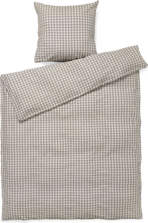 Juego de Funda Nórdica Bæk & Bølge, 140 x 220 cm, gris, con funda de almohada 60 x 63 cm