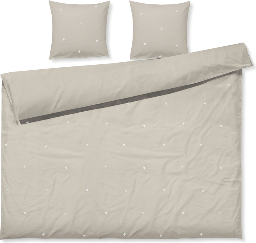 Juego de Funda Nórdica Daisy, 200 x 220 cm, color arena, con 2 fundas de almohada 60 x 63 cm