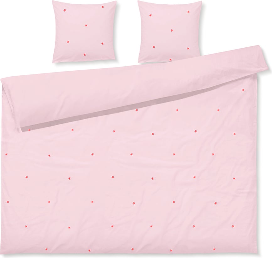 Juego de Funda Nórdica Daisy, 220 x 220 cm, rosa, con 2 fundas de almohada 50 x 60 cm
