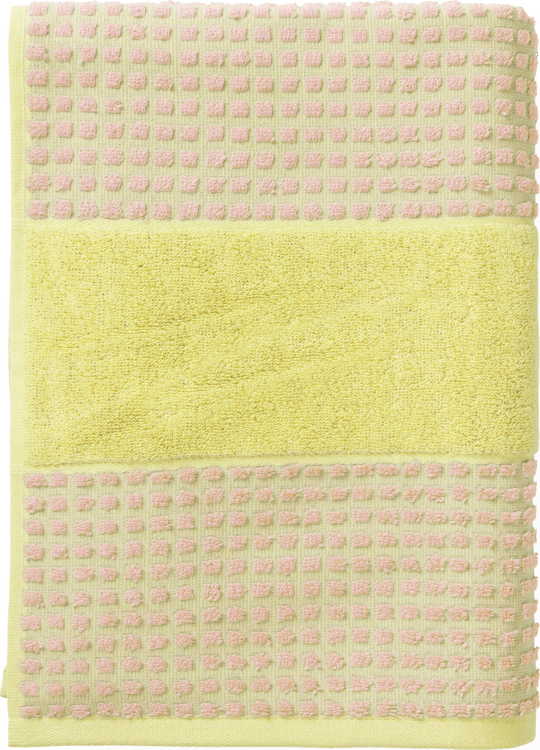 Juna Check Handtuch 50 x 100 cm gelb-rosa