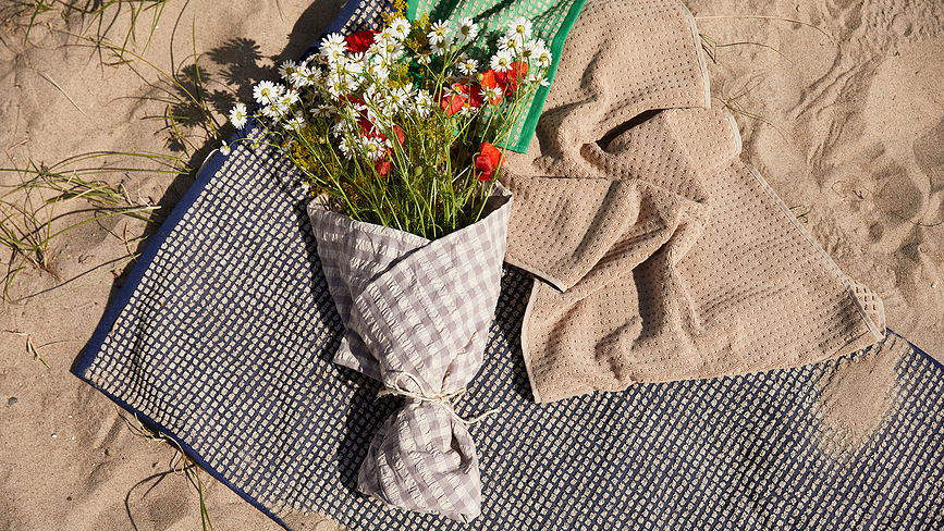 Juna Check Πετσέτα, 50 x 100 cm, σκούρο μπλε