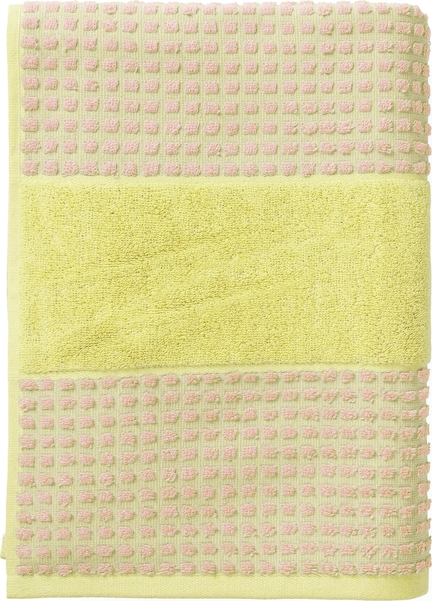 Juna Check Ručnik 50 x 100 cm žuto-ružičasti