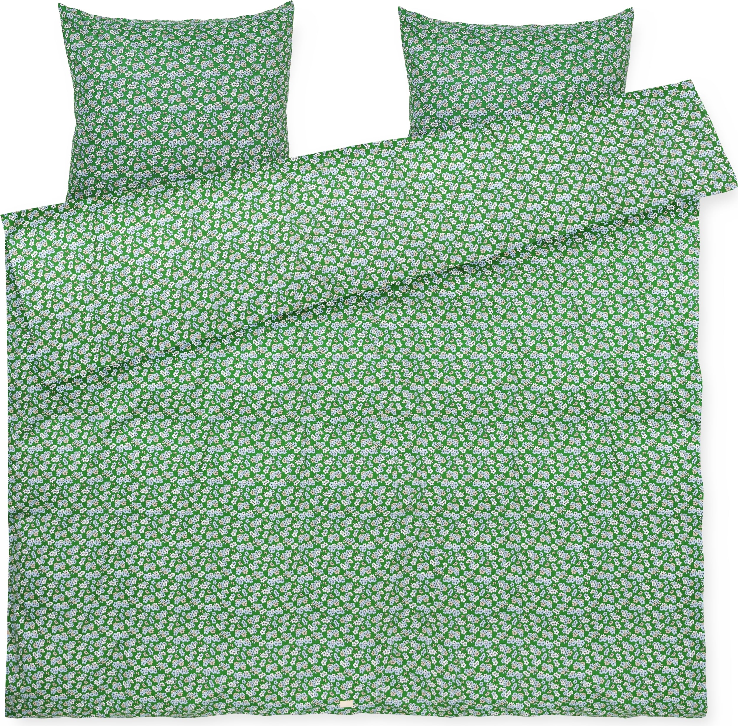Pleasantly Bettwäsche 200 x 220 cm grün mit 2 Kopfkissenbezügen 60 x 63 cm Reißverschluss