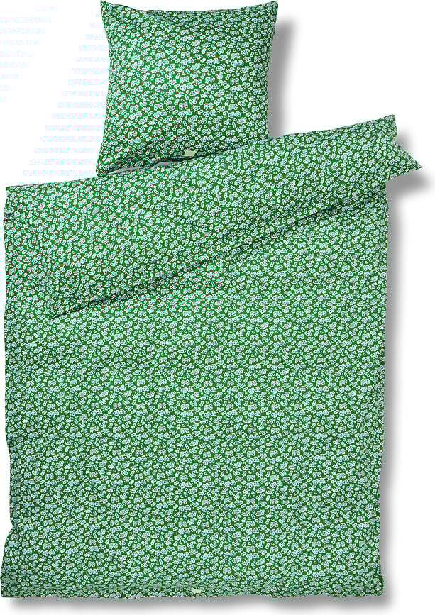 Pleasantly Navlaka za poplun 140x220 cm zelena s patentnim zatvaračem Jastučnica 60x63 cm