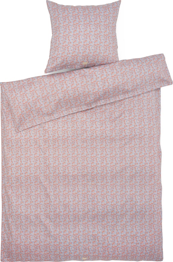 Pleasantly Parure de Lit à fermeture zippée, 140 x 200 cm, avec taie d'oreiller 60 x 63 cm, rose et bleue, Set 2 pièces