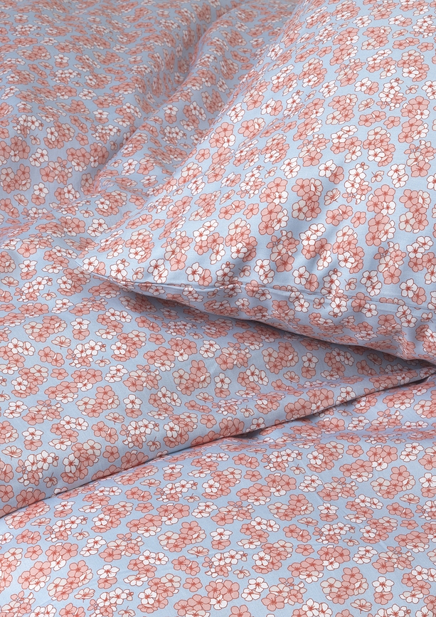 Pleasantly Parure de Lit à fermeture zippée, 140 x 200 cm, avec taie d'oreiller 60 x 63 cm, rose et bleue, Set 2 pièces