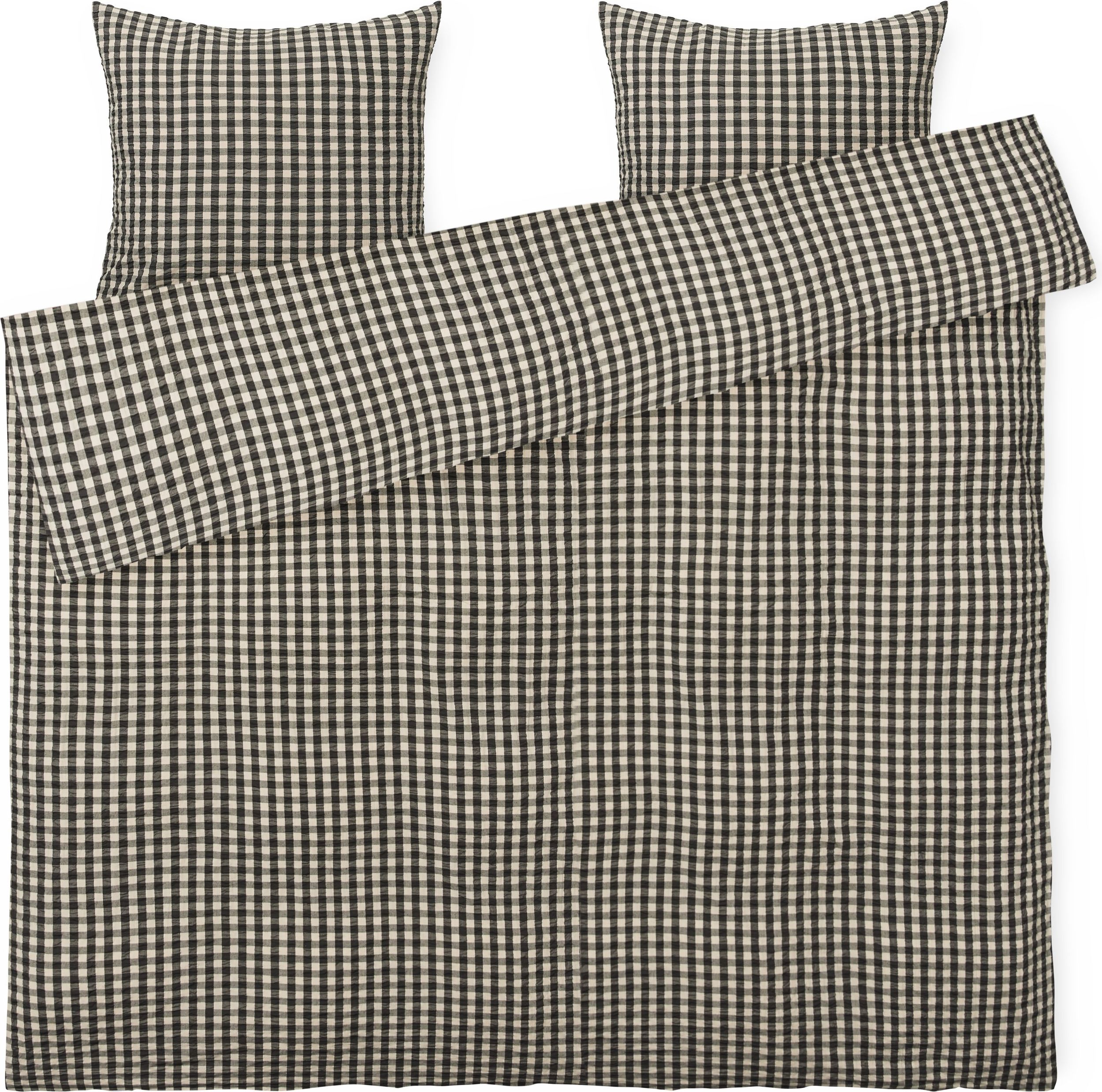 Pościel Bæk & Bølge 200 x 220 cm czarno-piaskowa z 2 poszewkami na poduszki 60 x 63 cm