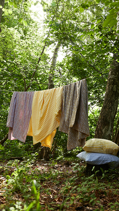 Juego de Funda Nórdica Bæk & Bølge, 140 x 200 cm, amarilla, con funda de almohada 60 x 63 cm