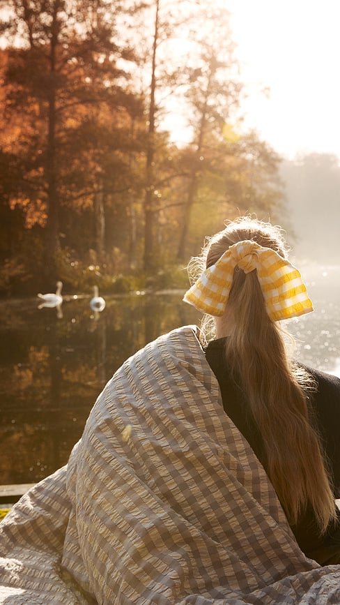 Juego de Funda Nórdica Bæk & Bølge, 140 x 200 cm, amarilla, con funda de almohada 60 x 63 cm