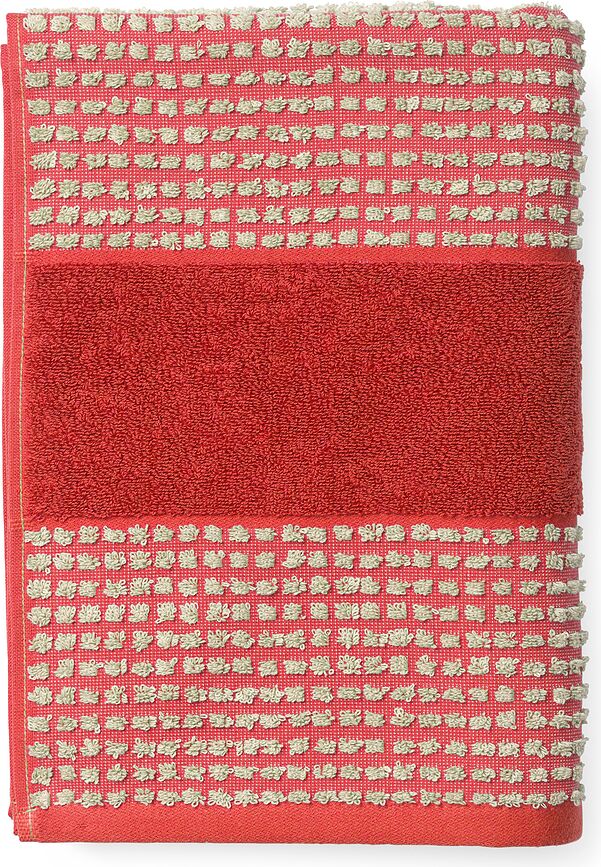 Toalla Check, 70 x 140 cm, color rojo y arena