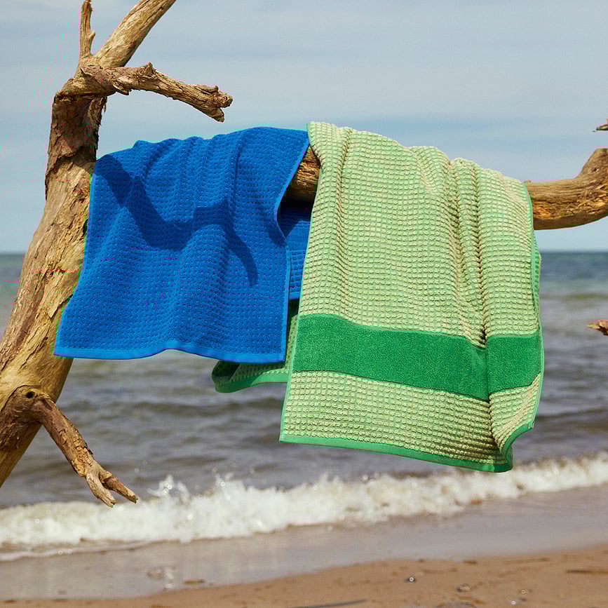 Toalla Juna Check, 50 x 100 cm, azul marino