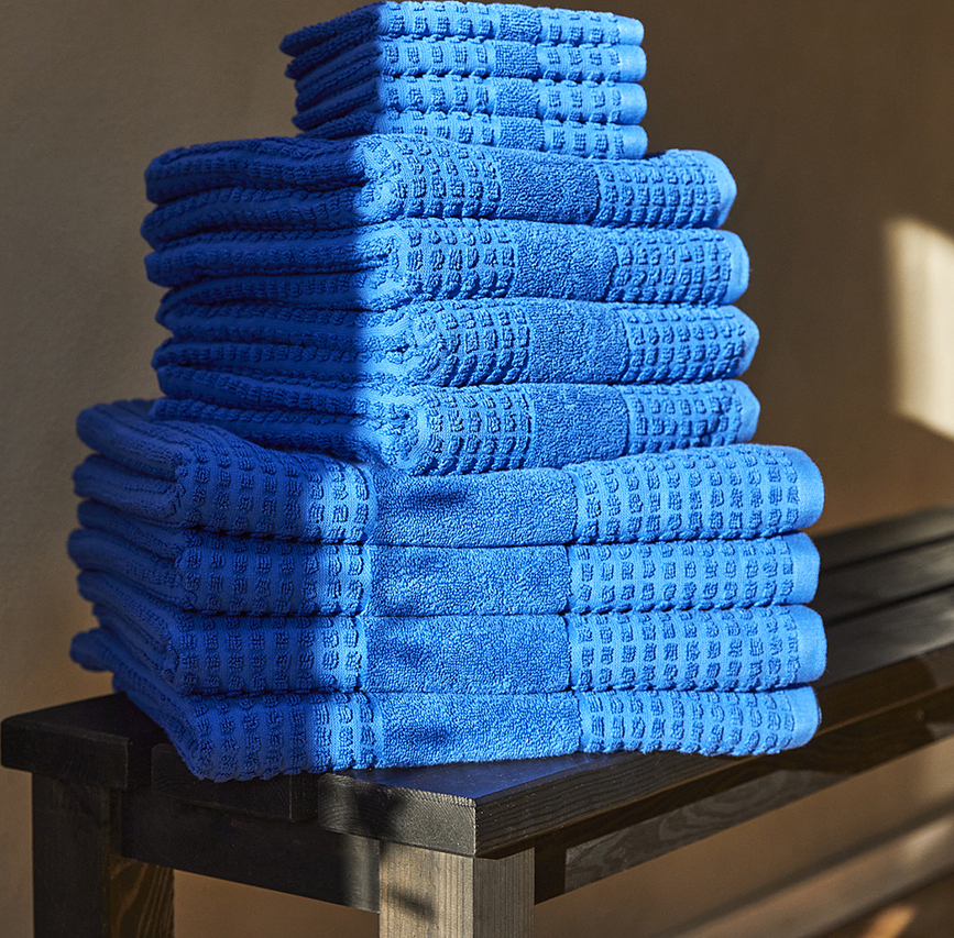 Toalla Juna Check, 50 x 100 cm, azul marino