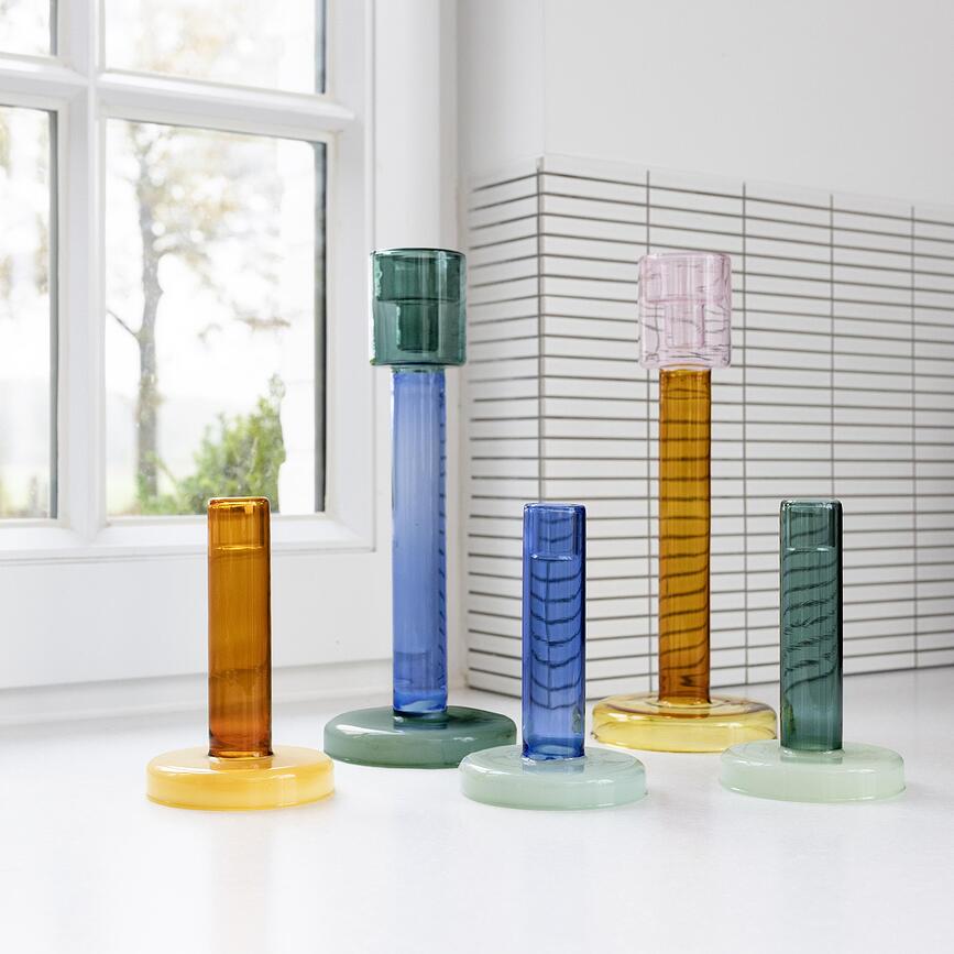Bole Candle Holder 15 cm, sea