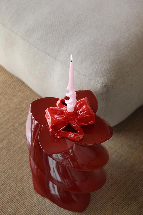 Bougeoir pour bougie classique Ribbon, rose