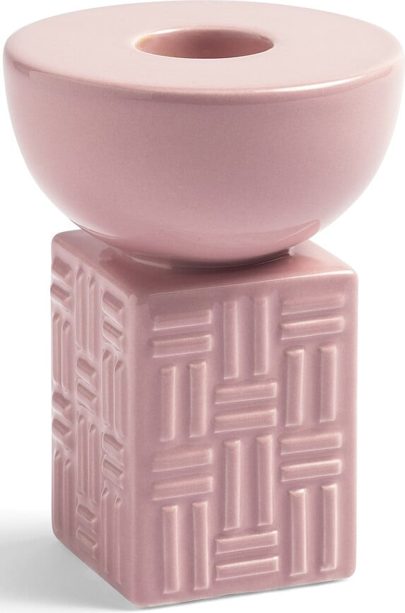 Bougeoir pour bougie classique Stack, rose