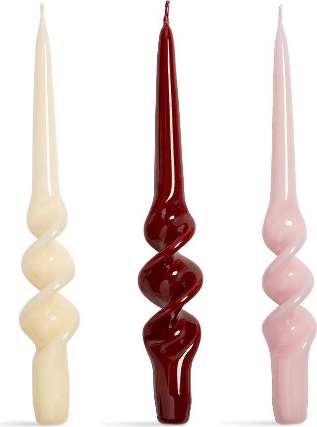 Bougies Alpha rouges, lot de 3