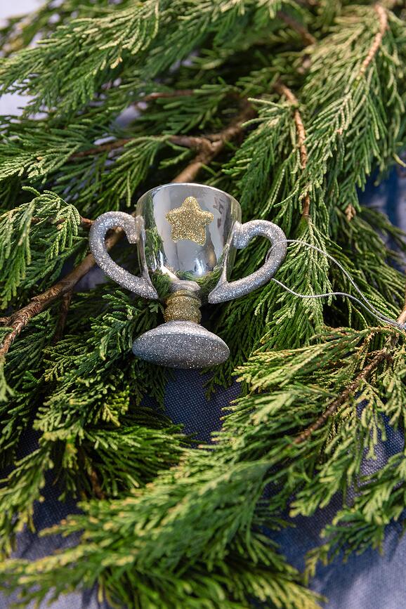 Boule de Noël Trophy argentée
