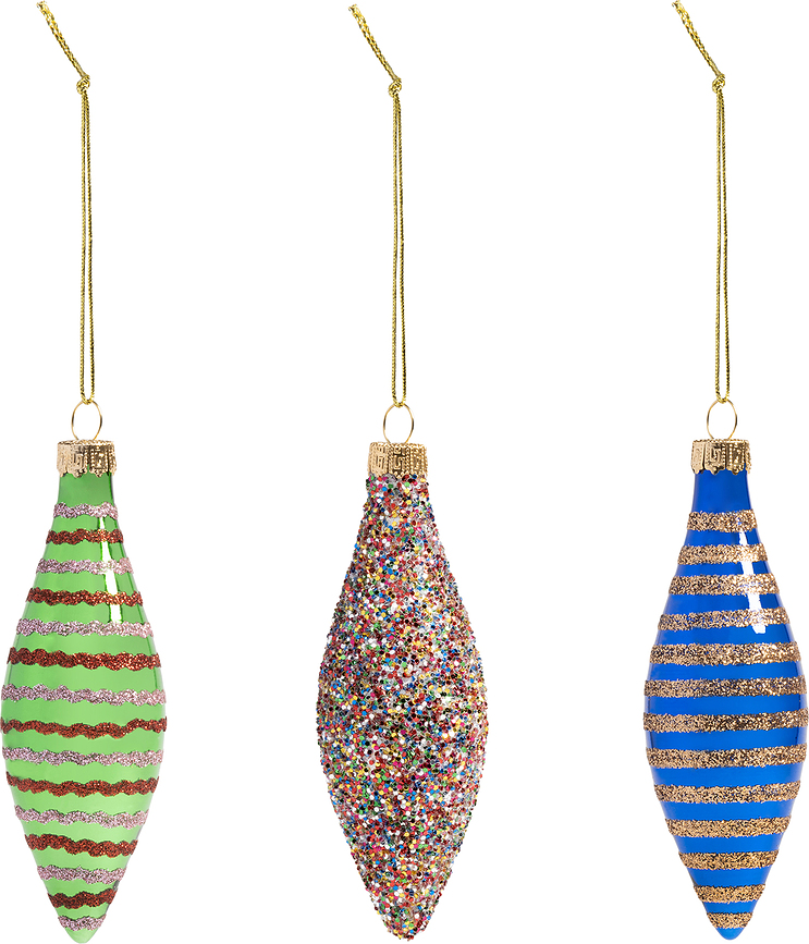 Boules de Noël Jimmies, lot de 3